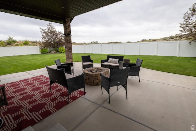 403 W 4000 S, Vernal, UT 84078 - view of patio / terrace with an outdoor fire pit