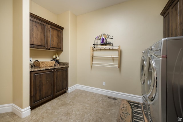 403 W 4000 S, Vernal, UT 84078 - washroom with cabinet space, baseboards, and washing machine and dryer