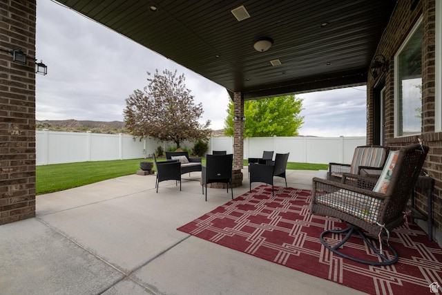 403 W 4000 S, Vernal, UT 84078 - fenced backyard featuring outdoor lounge area and a patio area