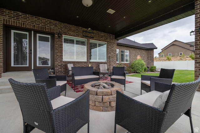 403 W 4000 S, Vernal, UT 84078 - view of patio featuring an outdoor living space with a fire pit