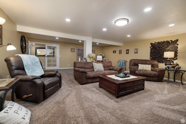 403 W 4000 S, Vernal, UT 84078 - carpeted living room with baseboards and recessed lighting