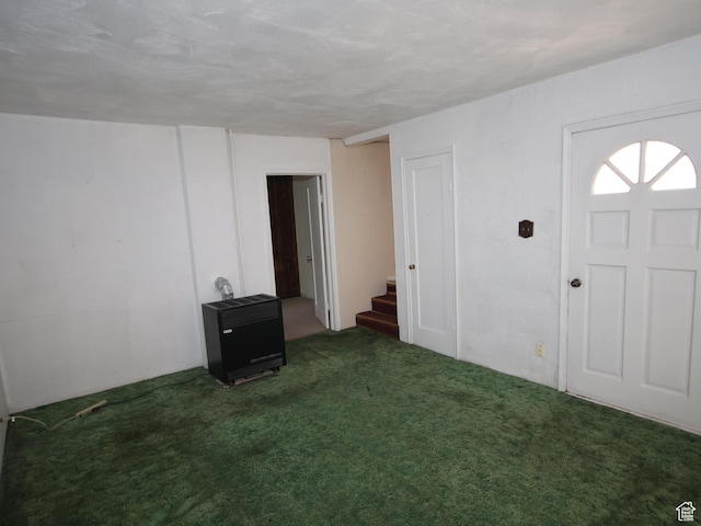 338 E 200 S Unit 338, Logan, UT 84321 - carpeted foyer entrance featuring stairs and heating unit