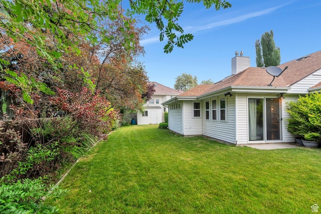 4055 N Cove Dr, Provo, UT 84604 - view of grassy yard featuring an outbuilding