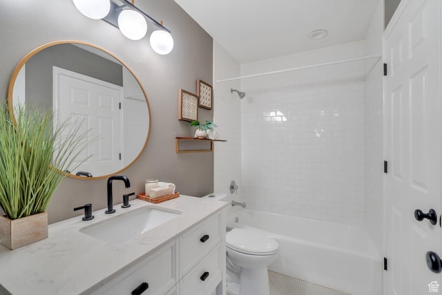 4055 N Cove Dr, Provo, UT 84604 - bathroom with vanity, bathtub / shower combination, and toilet