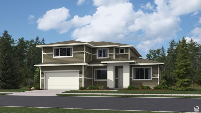 1847 E Badger Ave N Unit B253, Eagle Mountain, UT 84005 - prairie-style house with an attached garage, driveway, and a shingled roof