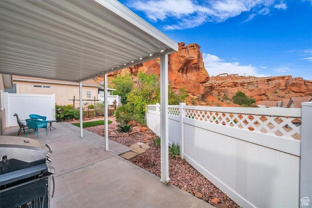 1050 W Red Hills Pkwy Unit 100A, Washington, UT 84780 - fenced backyard featuring a patio, grilling area, and outdoor dining space