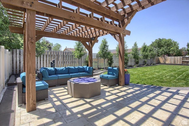 7939 S 2450 E, South Weber, UT 84405 - view of patio / terrace featuring outdoor lounge area and a pergola