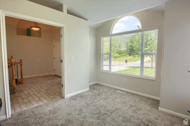 7939 S 2450 E, South Weber, UT 84405 - carpeted empty room with vaulted ceiling and baseboards