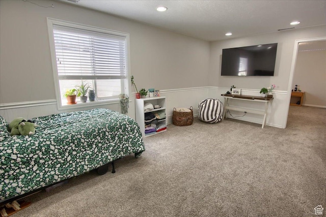 7939 S 2450 E, South Weber, UT 84405 - carpeted bedroom featuring wainscoting and recessed lighting
