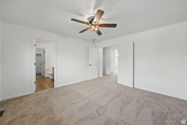 1776 N Belvedere Way W, Layton, UT 84041 - unfurnished bedroom featuring carpet flooring, baseboards, ensuite bathroom, and a ceiling fan