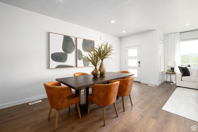 2506 N Wildwood Ln E Unit 243, Heber City, UT 84032 - dining room with wood finished floors, baseboards, recessed lighting, and a textured ceiling