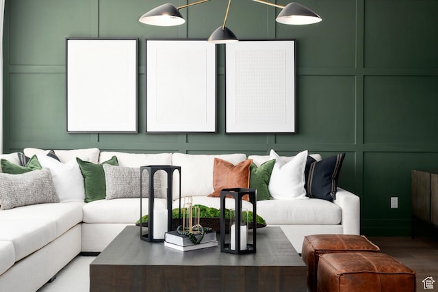 2506 N Wildwood Ln E Unit 243, Heber City, UT 84032 - living room featuring a decorative wall and wood finished floors