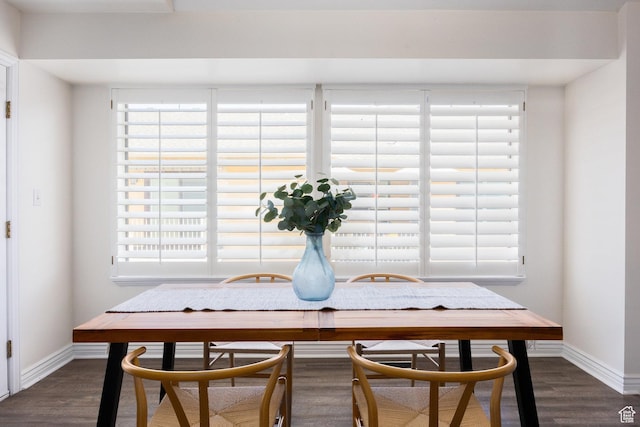 1155 E Murray Holladay Rd, Millcreek, UT 84117 - dining area with dark wood finished floors, baseboards, and healthy amount of natural light