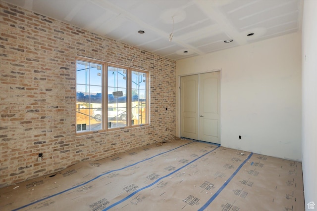 2556 W 5600 S, Lake Shore, UT 84660 - unfurnished bedroom featuring brick wall and a closet