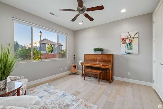 2914 E 1880 S, St George, UT 84790 - living area with wood finished floors, ceiling fan, baseboards, and recessed lighting