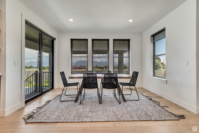 13393 S Sky Ranch Rd, Herriman, UT 84096 - dining area featuring plenty of natural light, wood finished floors, recessed lighting, and baseboards