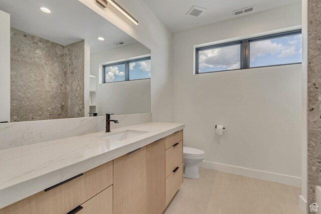 13393 S Sky Ranch Rd, Herriman, UT 84096 - full bathroom featuring vanity, toilet, and recessed lighting