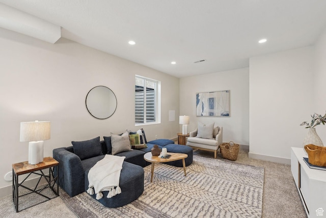 345 E 100 S, Santaquin, UT 84655 - living area featuring carpet flooring, recessed lighting, and baseboards
