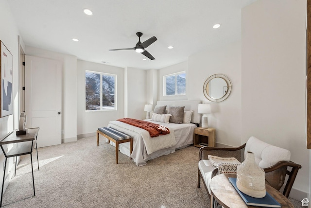 345 E 100 S, Santaquin, UT 84655 - bedroom featuring carpet, recessed lighting, a ceiling fan, and baseboards
