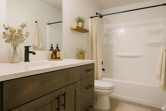 3167 W 5700 S, Roy, UT 84067 - bathroom featuring vanity, toilet, shower / bath combo, and tile patterned flooring