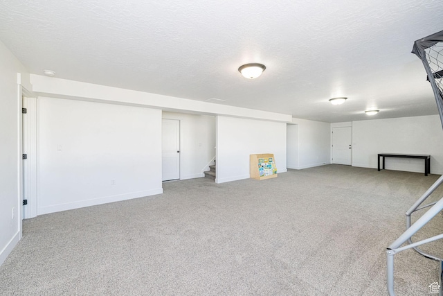 5258 W 3750 S, Hooper, UT 84315 - finished basement with carpet, baseboards, stairs, and a textured ceiling