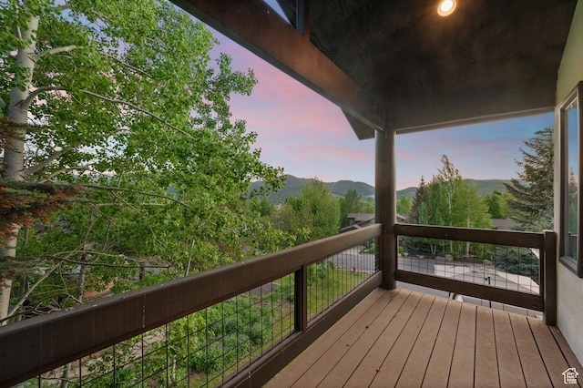 8932 Flint Way, Park City, UT 84098 - deck at dusk with a mountain view