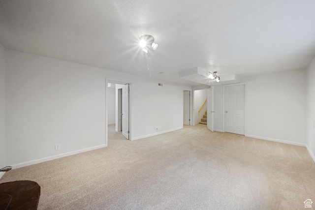 1591 E Waters Ln, Sandy, UT 84093 - unfurnished living room with light colored carpet, stairs, and baseboards