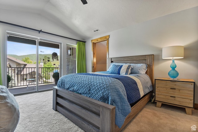 7841 Engen Loop, Park City, UT 84098 - carpeted bedroom with lofted ceiling and access to outside