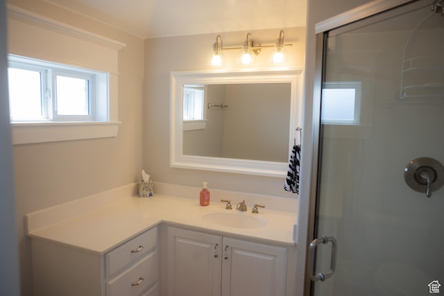 1380 N 300 W, Blanding, UT 84511 - bathroom featuring vanity and a shower stall