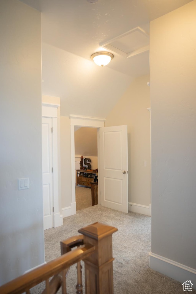 1380 N 300 W, Blanding, UT 84511 - corridor with carpet, vaulted ceiling, and baseboards