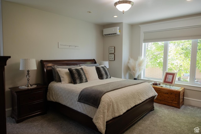 1380 N 300 W, Blanding, UT 84511 - bedroom featuring multiple windows, a wall mounted AC, light colored carpet, recessed lighting, and baseboards