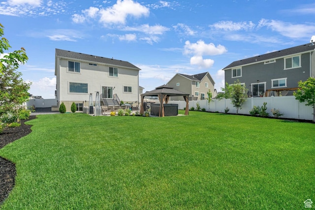 4185 W 800 S, Syracuse, UT 84075 - rear view of house with a gazebo, stucco siding, and a residential view