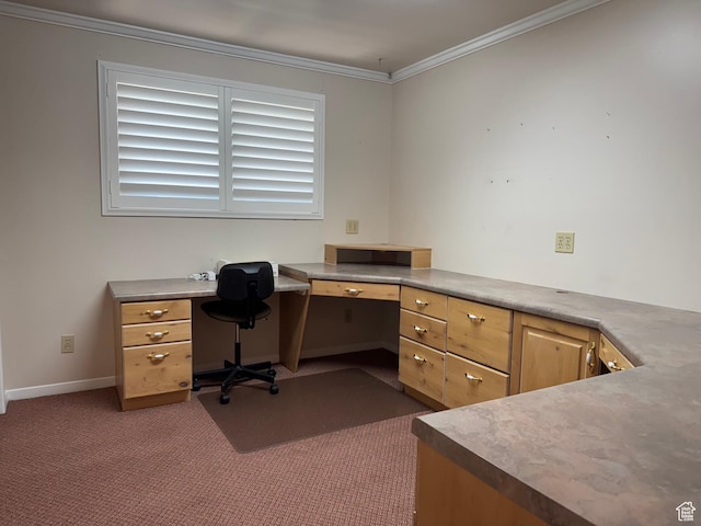 2650 S 2000 W, Syracuse, UT 84075 - office featuring built in desk, carpet, crown molding, and baseboards
