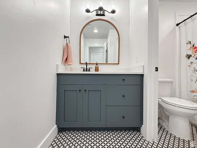 2558 N 1150 E, North Ogden, UT 84414 - full bath with vanity, toilet, baseboards, and a shower with curtain