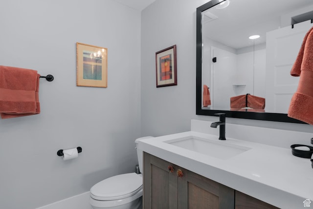 11579 N Groves Edge Dr, Hideout, UT 84036 - full bathroom with vanity, toilet, and a stall shower