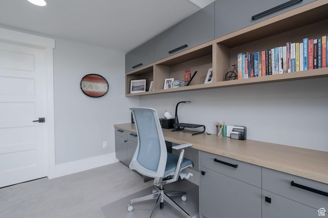 11579 N Groves Edge Dr, Hideout, UT 84036 - office space featuring light colored carpet, baseboards, and built in study area