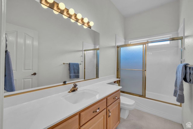 3350 S Fairway Rd, St George, UT 84790 - bathroom with vanity, toilet, and enclosed tub / shower combo