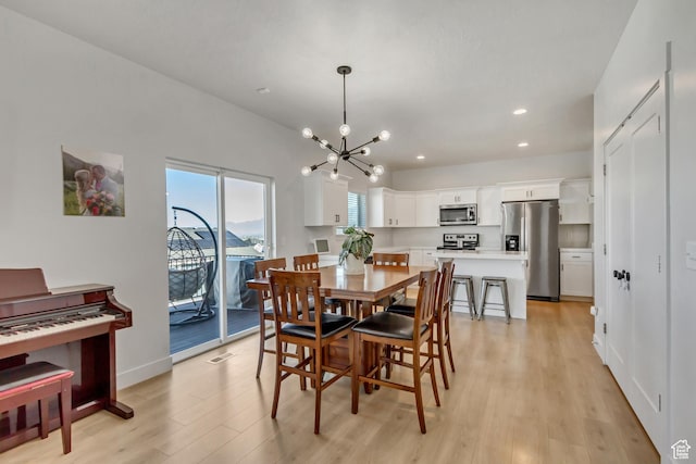 753 N Stallion Dr Unit 601, Spanish Fork, UT 84660 - dining area featuring light wood-style floors, a chandelier, recessed lighting, and baseboards