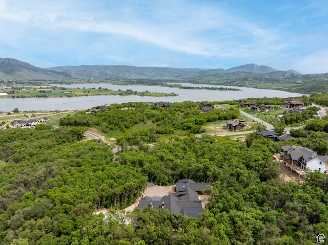 1156 N Valley View Dr, Eden, UT 84310 - aerial view of a water and mountain view and a heavily wooded area