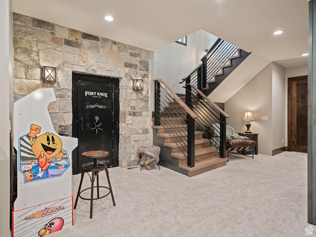 1156 N Valley View Dr, Eden, UT 84310 - stairs with carpet and recessed lighting