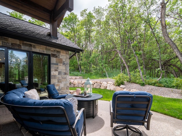 1156 N Valley View Dr, Eden, UT 84310 - view of patio featuring an outdoor hangout area