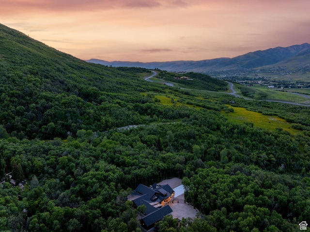 1156 N Valley View Dr, Eden, UT 84310 - aerial view at dusk of a view of trees and a mountain view