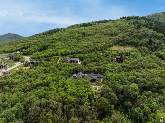1156 N Valley View Dr, Eden, UT 84310 - drone / aerial view of a heavily wooded area and a mountainous background