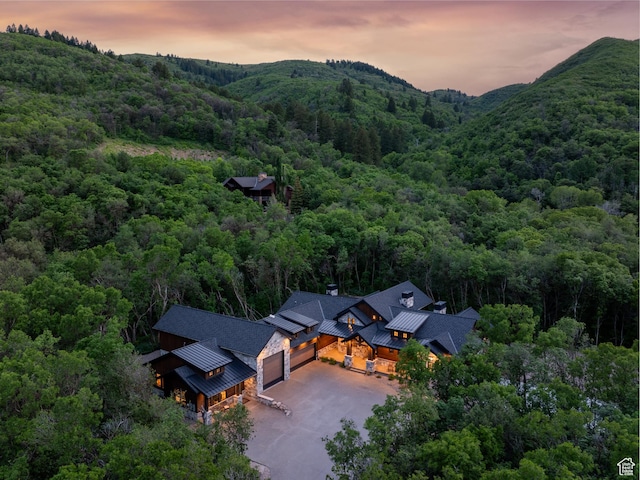 1156 N Valley View Dr, Eden, UT 84310 - aerial view at dusk of a wooded view