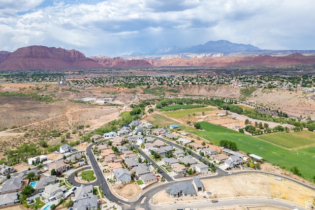 1432 Boys Pond Cir, Santa Clara, UT 84765 - aerial overview of property's location with a mountainous background and rural landscape