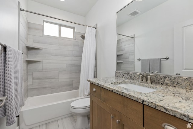 1432 Boys Pond Cir, Santa Clara, UT 84765 - bathroom with vanity, shower / tub combo, and toilet