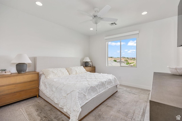 1432 Boys Pond Cir, Santa Clara, UT 84765 - carpeted bedroom with recessed lighting, baseboards, and ceiling fan
