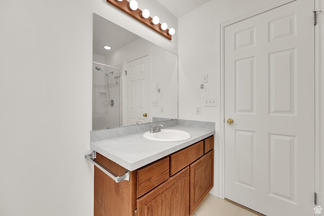 1261 E Hillsden Rd N, Layton, UT 84040 - bathroom featuring vanity and a shower with shower door