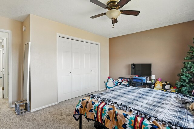 324 W 1650 N, Cedar City, UT 84721 - carpeted bedroom featuring a closet, baseboards, and a ceiling fan