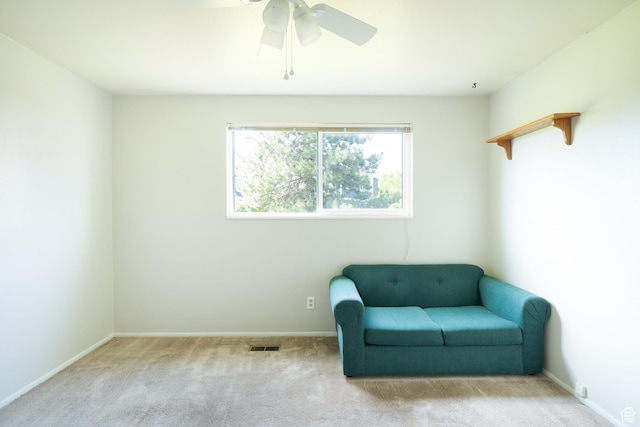 557 N 1160 E, Orem, UT 84097 - living area featuring a ceiling fan, carpet flooring, and baseboards